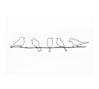 Art For The Home Bird on a Wire Metal Wall Art - Black/Natural Wall Art - dark metal aluminium wiring Bird outline design - Hang the wall - Feature design - cover for small cracks and imperfections