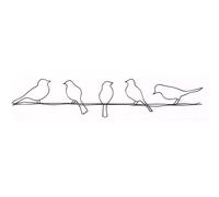Birds On A Wire Black Metal Wall Art Art for the Home Black One Size