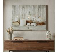 Art for the Home Coastal Treasures Led Candles Printed Canvas Wall Art