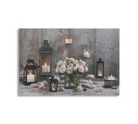 Art for the Home Cosy Cottage LED Printed Canvas | Brown