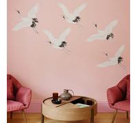 Art For The Home Cranes In Flight Blush Print To Order Fixed Size Mural