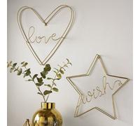 Art for the Home Gold Wish Star Metal Typography Wall Art