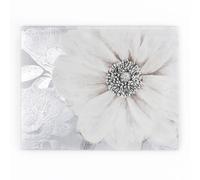 Art For The Home Grey Silver Metallic Bloom Floral Printed Canvas Wall Art 41-712