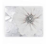 Art for the Home Grey Bloom Printed Canvas - Grey / Silver wall art - Traditional Floral metallic bloom design - Hang the wall - Feature design - cover for small cracks and imperfections