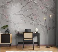 Art For The Home Grey Blossom Mural | Size 3m X 2.8m | Floral | Print to Order | Eco-Friendly | Supplied as a Wallpaper roll