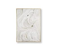 Art For The Home Grey Marble Luxe Framed Printed Canvas - Grey & Gold Wall Art - Abstract Photographic art Swirled and Gold Flaked Design - Cover for small cracks and imperfections - Printed Canvas