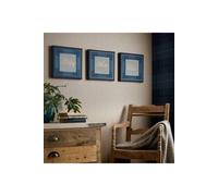 Heritage Tweed Trio Set of 3 Printed Canvas Art for the Home Blue One Size