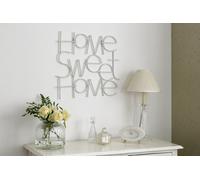 Art For The Home 'Home Sweet Home' Metal White Wall Art, Size: Height: 44cm x Width: 46cm