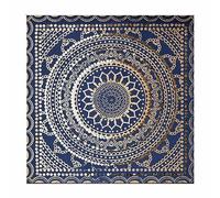 Ink and Gold Embellished Fabric and Beaded Printed Canvas