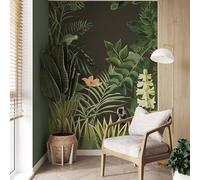 Art For The Home Jungle Green Mural | Size 2m X 2.8m | Leaf | Print to Order | Eco-Friendly | Supplied as a Wallpaper roll