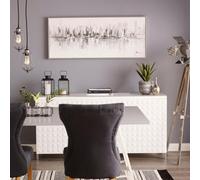 Art for the Home New York Reflections Handpainted Framed Canvas Cityscape Wall Art