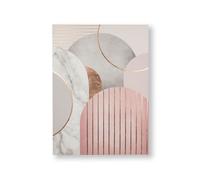 Art for the Home Pink & Grey Art Deco Geo Metallic Printed Canvas
