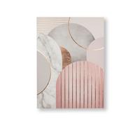 Art for the Home Pink & Grey Art Deco Geometric Printed Canvas Wall Art