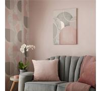 Art for the Home Pink & Grey Art Deco Geometric Printed Canvas Wall Art