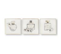Art for the Home Pretty Perfume Bottles Set of 3 Canvas Printed Canvas