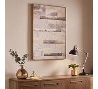 Art for the Home Rose Gold/ Grey Marble Quartz Dimension Hand Painted Abstract Framed Canvas