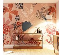 Art For The Home Scandi Floral Dark Pink Print To Order Fixed Size Mural