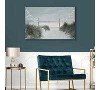 Art For The Home Shore Stroll LED Printed Canvas - Natural Wall Art - Framed LED Canvas - Traditional Shore & Lights Photographic wall art - Smooth texture - Cover for small cracks and imperfections