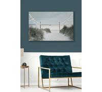Shore Stroll LED Printed Canvas Art for the Home Blue One Size