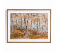 Art for the Home Amber Woodland Countryside Landscape Wood Stained Brown Framed Print (Was £50)