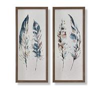 Art For The Home Wall Art Painterly Feathers Framed Printed Canvas Set of 2, Neutral (112070)