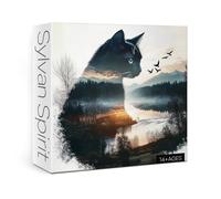 Art Forest Cat Puzzles for Adults 1000 Pieces, Challenging Mountain Plant Kitten Jigsaw Puzzles, Difficult Animal Kitty Painting Puzzle