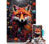 Art Fox Jigsaw Puzzles for Teenagers,Decompressing Intellectual Educational Toy Suitable for Desktop Decoration (38x26cm)