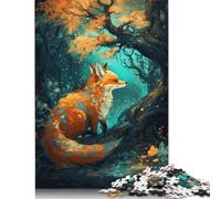 Art Fox Under The Tree Puzzle Unique Home Decor Premium Cardboard Jigsaw Puzzle for Adults Teen Unique Gift 1000pcs (38x26cm)