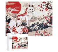 Art Fox with Red Nine Ta - Adult Tabletop Puzzle, 500 PCS, Winter Activity Gift - for Quiet Evenings And Focused Play