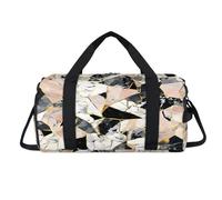 Art Fractal Marble Sport Duffel Bag with Shoes Compartment Overnight Weekender Bags Travel Gym Luggage Organizer for Women Men Kids Girls Boys