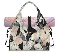 Art Fractal Marble Sports Duffle Bag with Shoe Compartment Weekend Overnight Bags Tote Cabin Luggage Bag for Gym Yoga Travel