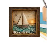 Art Framed Sea Glass Beach Keepsake with LED Warm Light