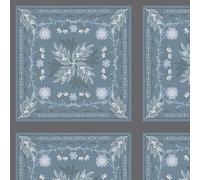 Art Gallery Fabrics Blue, Navy Seaside Tiles 100% Cotton Poplin Fabric, 110cm Wide - Cut per metre