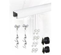 Art Gallery Hanger Track Wire Kit with Hooks Heavy Duty Wall Rail Kit for LED Screen, Billboard(2Hook,140cm/55.12 in)