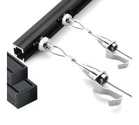 Art Gallery Picture Hanging Kit, 1m Square Rail (3 Colors), with 2 Long Steel Cords, 2 Adjustable Hooks, Top Mount / Side Mount, Liberated Removable, for Picture Display ,1.5m Cable,B