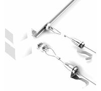 Art Gallery Picture Hanging Kit, 1m Square Rail (3 Colors), with 2 Long Steel Cords, 2 Adjustable Hooks, Top Mount / Side Mount, Liberated Removable, for Picture Display ,2.5m Cable,C