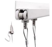 Art Gallery Picture Rail Hangers Kit, Cuttable Gallerys Hanging System for Living Room Office Studio Artwork Display(1.5m/4′ 11″ Track,1.5m/4′ 11″ Cable+1hook)