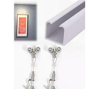 Art Gallery Wall Hanging System - Adjustable Hemp Wire Photo Display Kit, Decorative Track for Artwork & Collage - 34" Track + 39.3" Cable for Easy Mounting