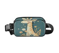 Art Giraff Dark Sea Green Fashionable Fanny Pack Waist Bag for Women Men Small Crossbody Sport Bag with Adjustable Strap for Cycling Hiking Gym, Aesthetic Fighting Fish, One Size
