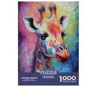 Art Giraffe Jigsaw Puzzles for Adults Fun 1000 Piece Animal Home Decoration Stress Relief Education Game Toy Intellectual Game Challenge Educational 70x50cm/1000pcs