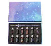 Art Glass Pen - Gradient Starry Sky Dip Pen Set, Crystal Ink Pens Art Writing Tools | Creative Pen and Ink Set
