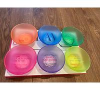 Art Glass Vega Coloured Glass Bowls Set of 6, Dessert Bowl, Appetizer, Tapas Service (Fluorescent, 215CC)