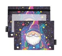 Art Gnome Colorful Dripping Art Binder Organizer kit with Clear Window Pencil pouching in Assorted Colors 3 Ringing Binder for Office Supplies Multicolored 2 PCS