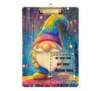 Art Gnome Rainbow Customize Respiratory Therapy clipboard Acrylic Cute for Clip Board Teacher Size 9 x 12