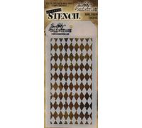 Art Gone Wild Plastic Tim Holtz Harlequin Stencil ,White,4.125"X8.5"