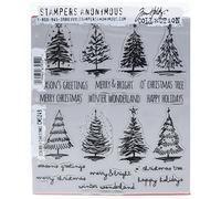 Art Gone Wild Scribbly Christmas Cling Mounted Stamp, Grey