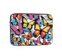 Art Graffiti Butterf Patterned Laptop Sleeve Bag, Shockproof Slim Laptop Bag Briefcase Carrying Laptop Cover, Black, 25.40 cm