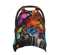Art Graffiti Butterflies Print Baby Car Seat Canopy Cover, Multi Use Breathable Nursing Breastfeeding Covers for Mom Soft Stroller Sun Shade Newborn Shower Gift