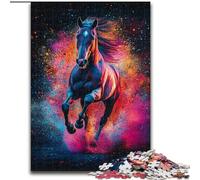 Art Graffiti Horse Jigsaw Puzzles for Adults 1000 Pieces, Toys Educational Games Stress Relieving Unique Birthday And Gifts (50x75cm)