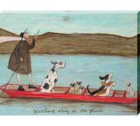 Art Group AFWDC92803 The Sam Toft Woofing Along On The River Canvas Print, Cotton, Multi-Colour, 1.8 x 30 x 40 cm